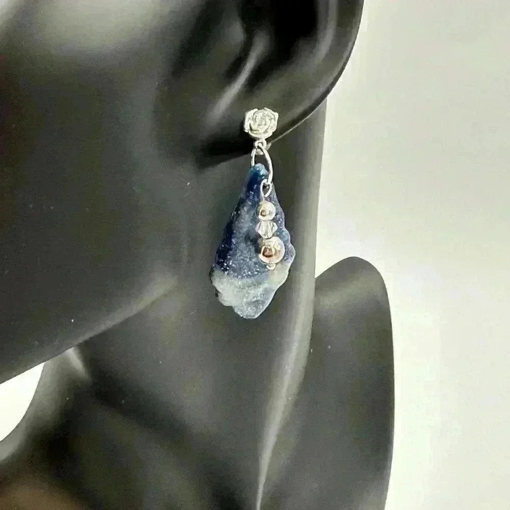 Handmade one of a kind faux stone earrings.